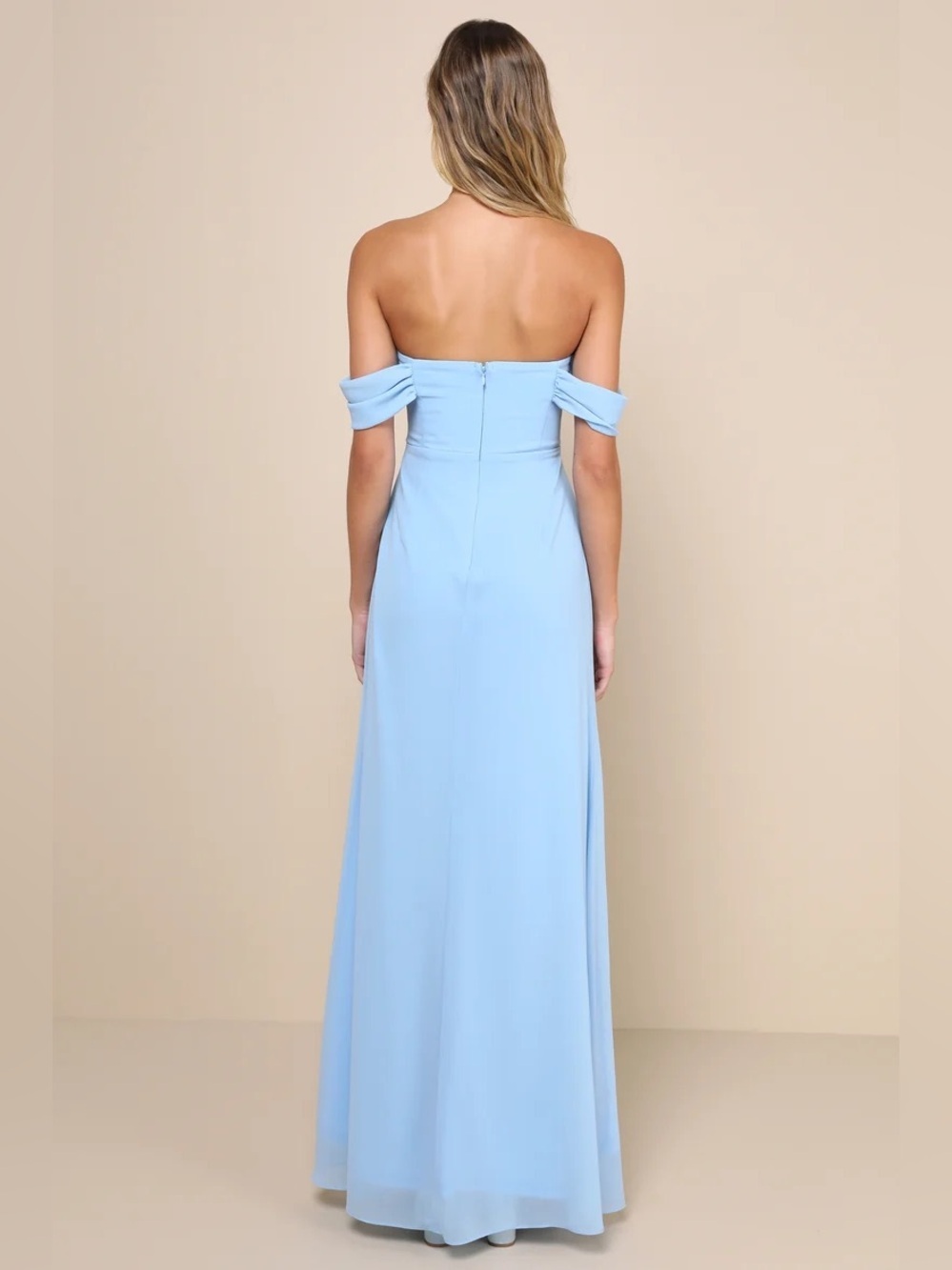 Lulus Magical Magnetism Light Blue Off-the-Shoulder
Maxi Dress - Picture 3 of 12